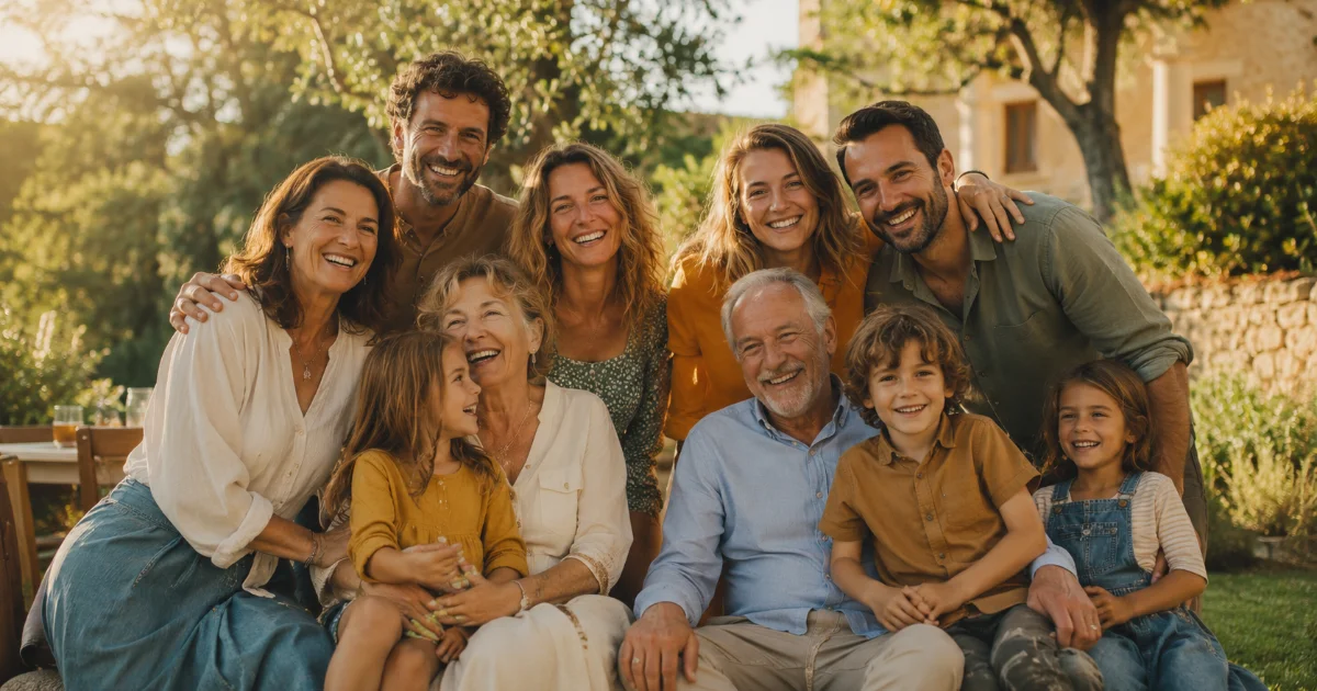 Gérer un grand groupe pour une photo de famille réussie