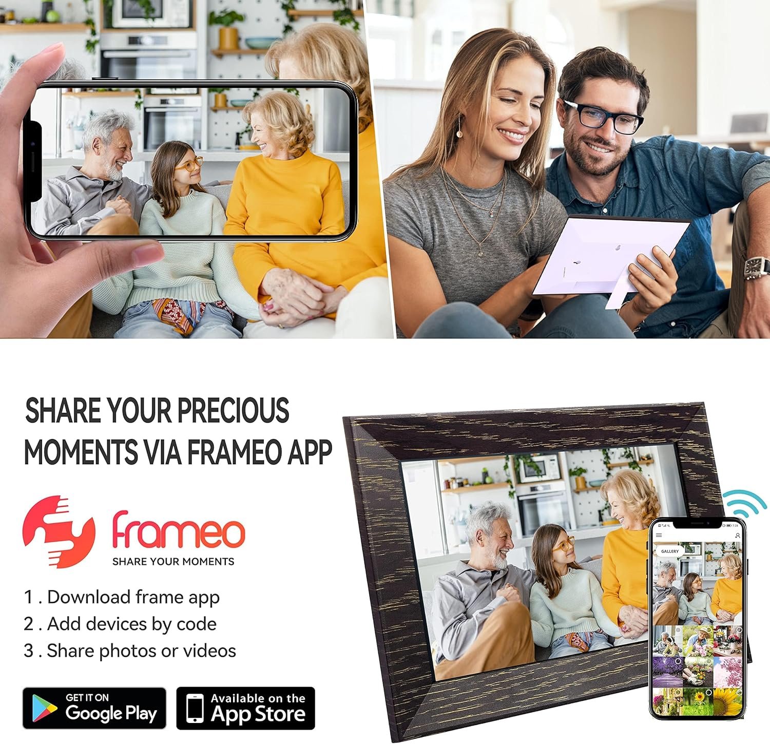 View 2 of WiFi digital photo frame 10.1" 16 GB + 5 free animated photos