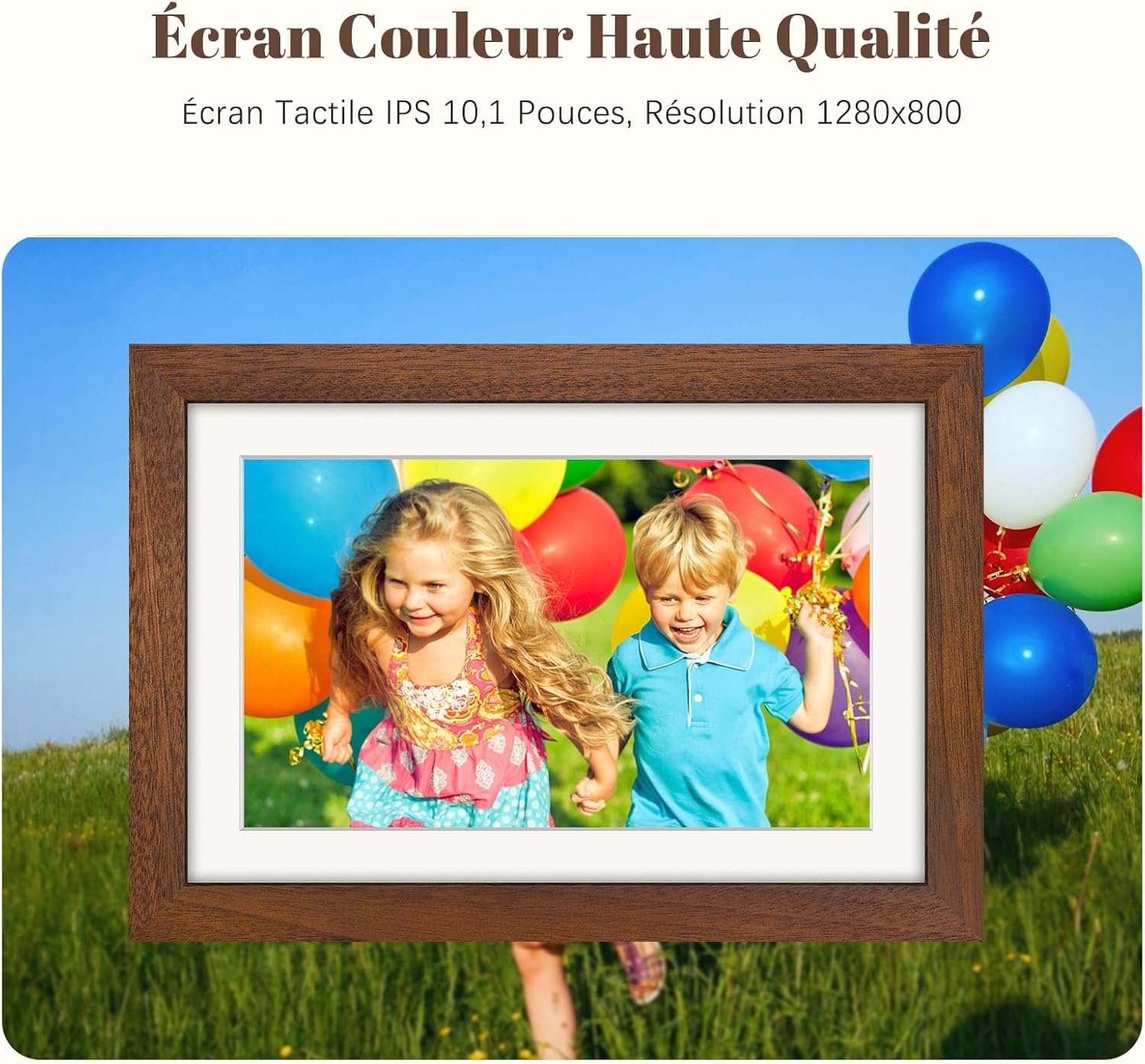 View 6 of WiFi digital photo frame 10.1" walnut + 5 free animated photos