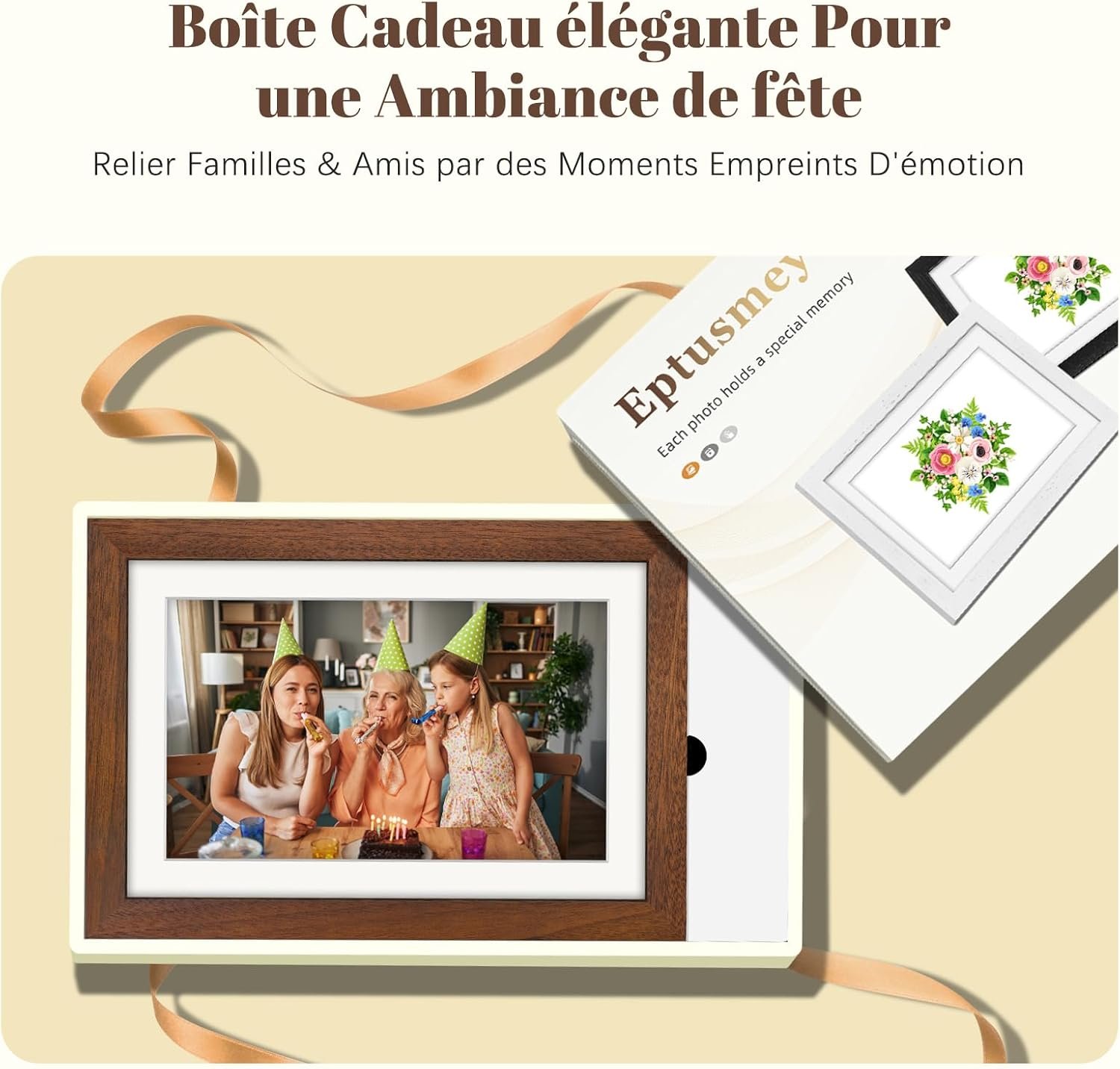 View 7 of WiFi digital photo frame 10.1" walnut + 5 free animated photos